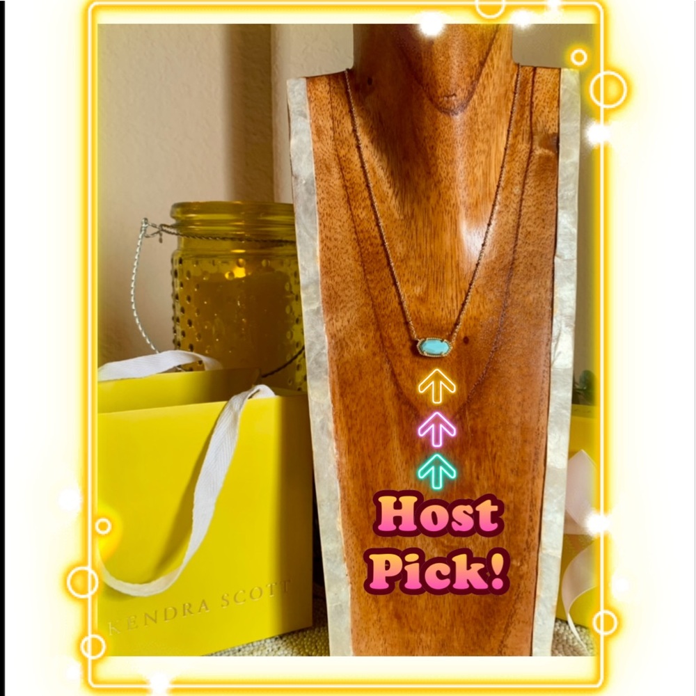 HP🎉 NWT Kendra Scott Elisa Gold Light Blue Necklace